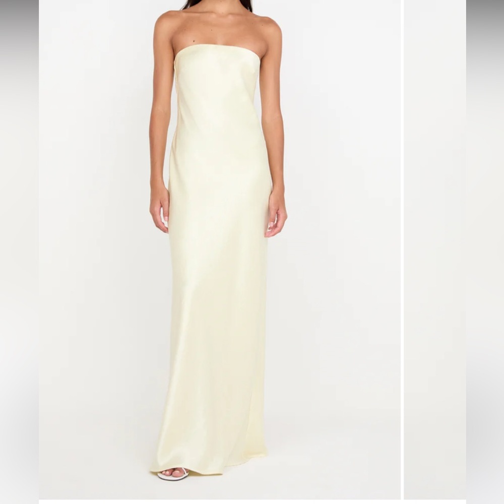 Bec & Bridge Cream Strapless Maxi Dress